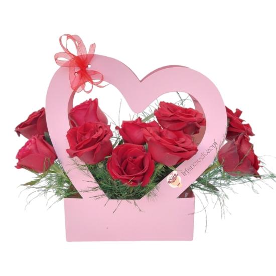  Red Rose in a Heart Love Box