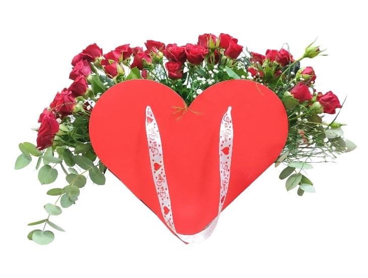 Kalpli Çiçek Çantada Pembe Çardak Güller