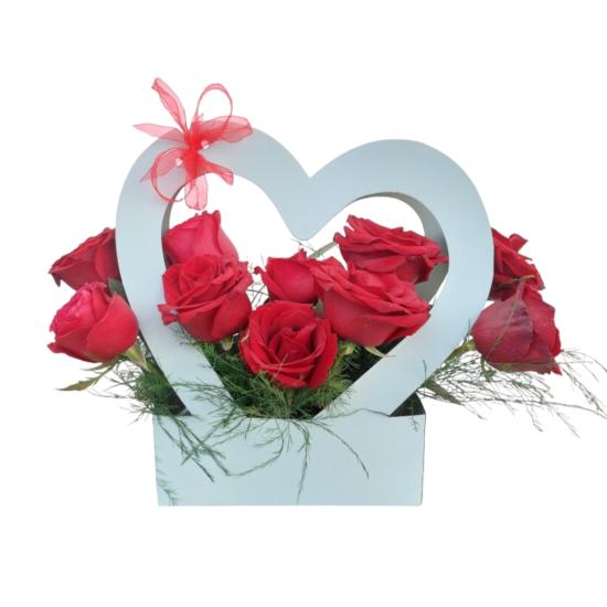Red Rose in a Heart Love Box
